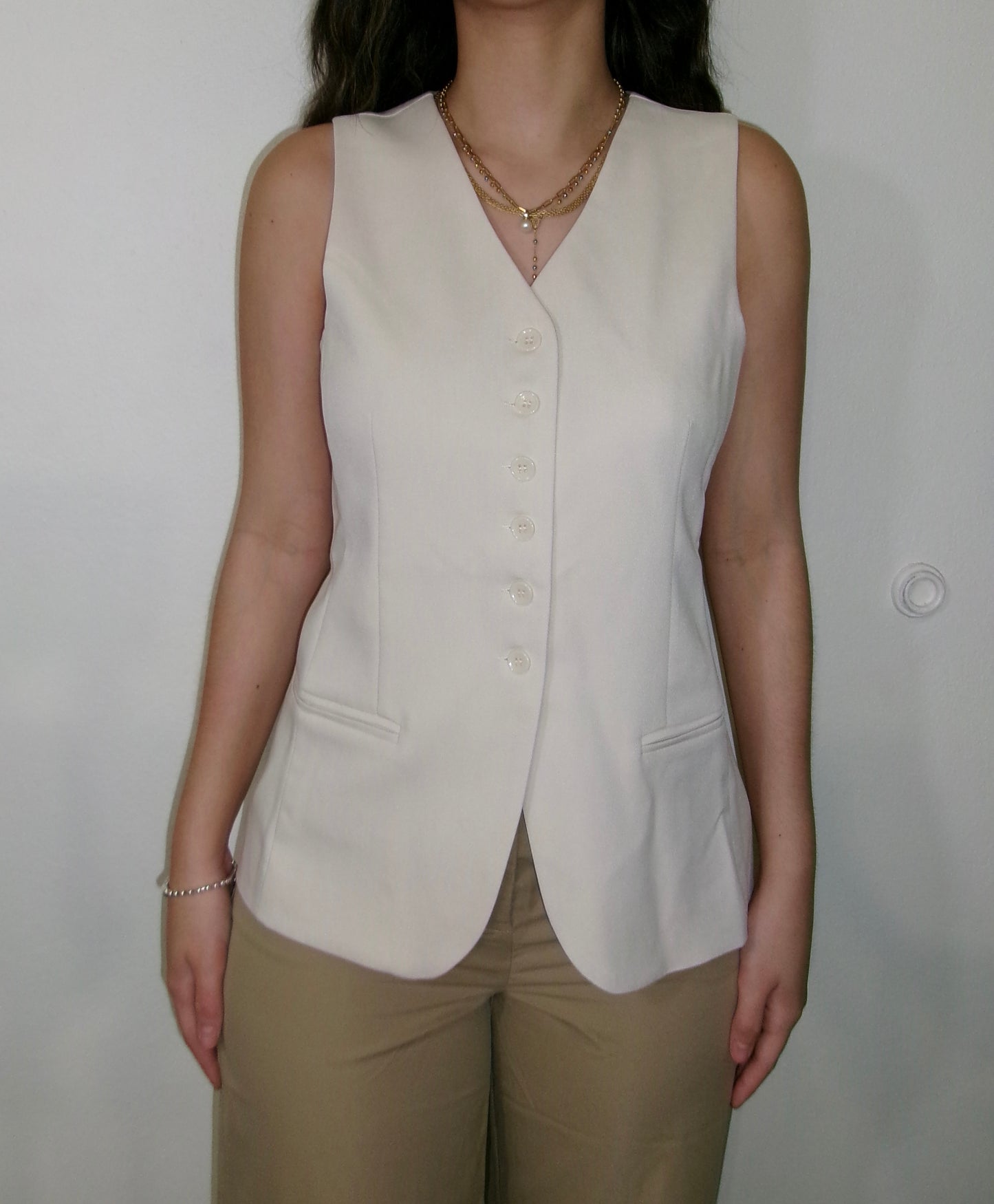 Twill Tapered Long Vest