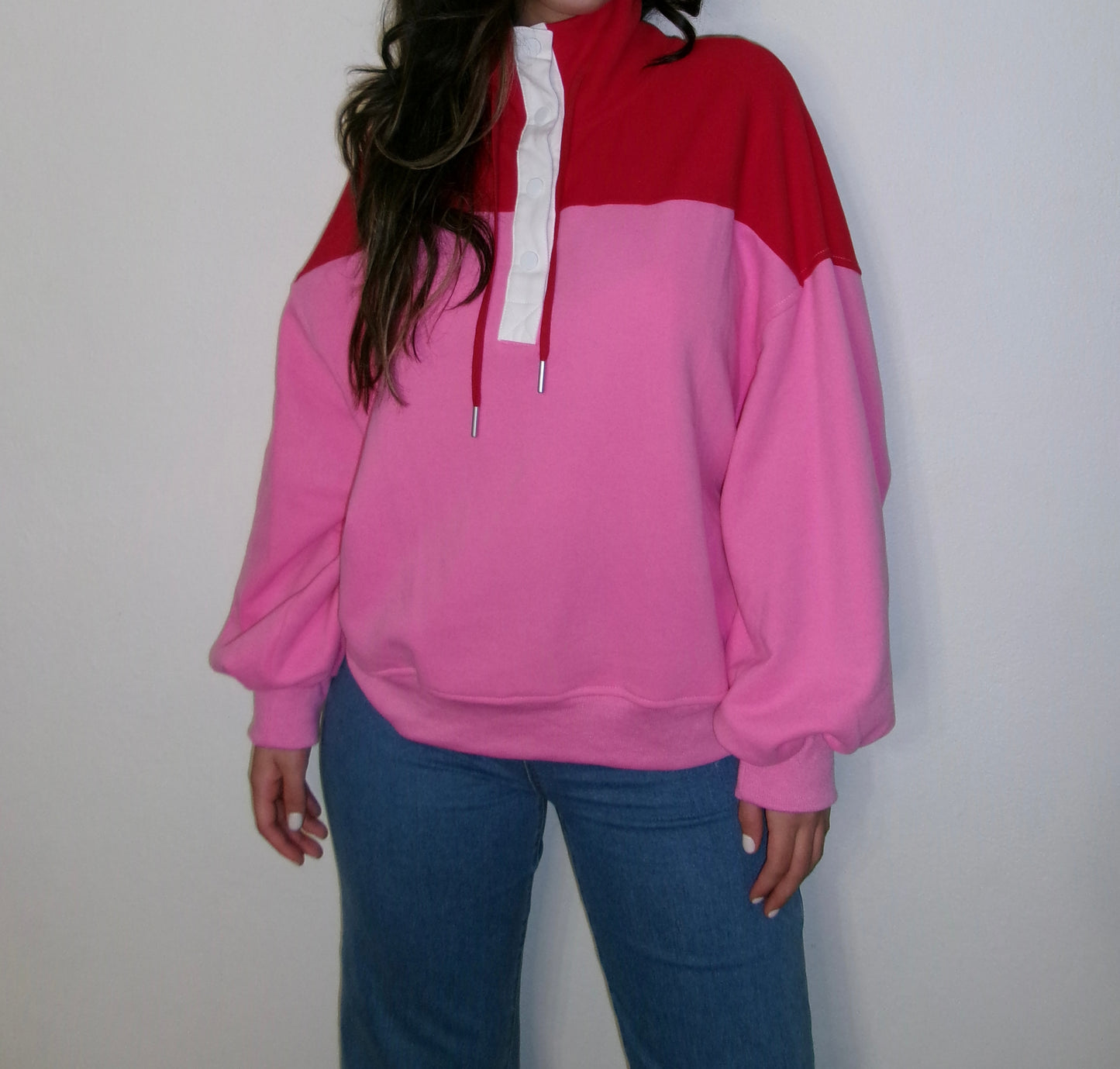 Blush Oversized Half Snap Pullover