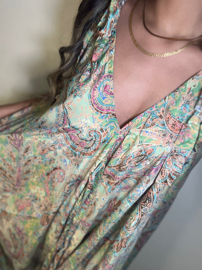 Mint Paisley Jumpsuit