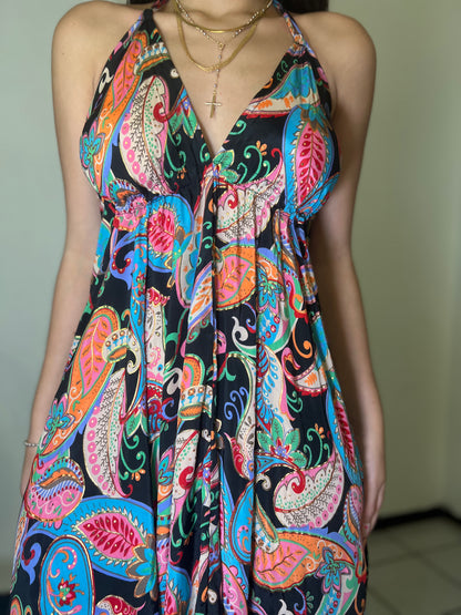 Midnight Paisley Maxi Dress