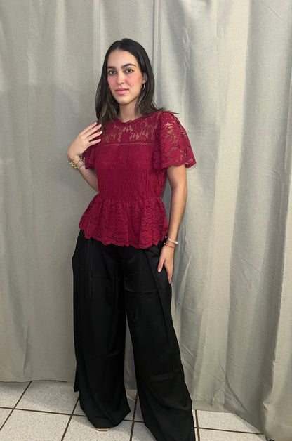 Wide Leg Black Trousers